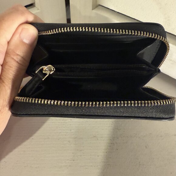 Kate Spade Black Polka Dot Wallet – EUC, 4.5"x3.5", Zip-Around Leather - Picture 4 of 4